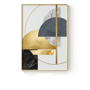 Abstract Golden Geometric Canvas Art - Image 7