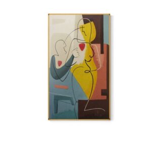 Abstract Nude Lady Geometric Lines Canvas Art - Image 9
