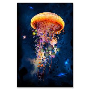 Abstract Vivid Jellyfish Canvas Art - Image 17