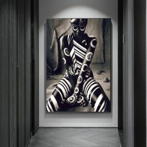 African Body Painting Canvas Art - Image 2