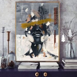 African Figure Abstract Painting Canvas Art - Image 2