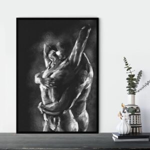 African King & Queen Nude Lover Canvas Art - Image 2