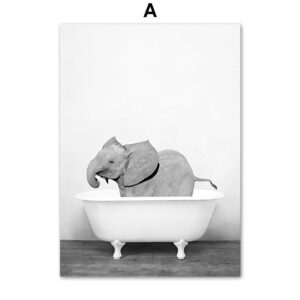 Animals Bathing Canvas Art - Image 5