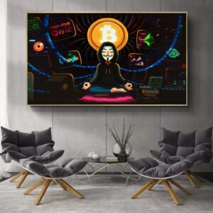 Anonymous Meditation Metaverse Canvas Art - Image 2