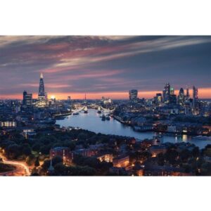 Beautiful City Skyline Night View Canvas Art - Image 1