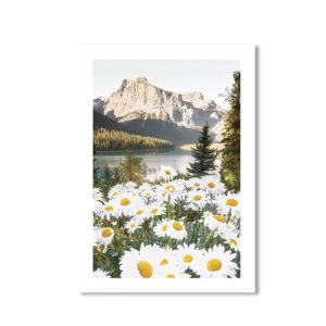 Beautiful Flowers Lake Sunset Gallery Wall Canvas Art - Image 10