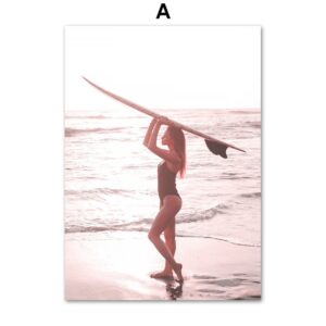 Bikini Surf Girl Summer Vibes Gallery Wall Canvas Art - Image 5