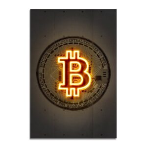 Bitcoin Neon Print Canvas Art - Image 7