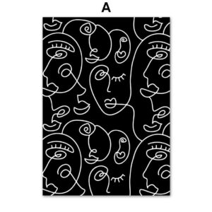 Black And White Abstract Gallery Wall Canvas Art - Image 7