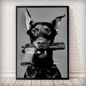 Black White Doberman Canvas Art - Image 2