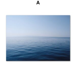 Blue Ocean Landscape Sea Wave Gallery Wall Canvas Art - Image 5