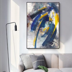 Blue Paint Brush Canvas Art - Image 3