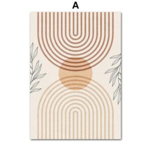 Boho Line Plants Leaf Canvas Art - Image 6