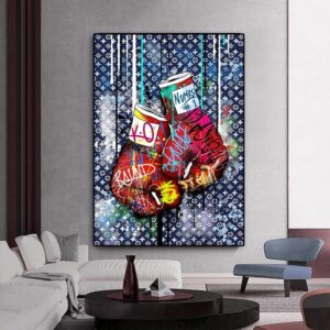 Boxing Gloves Modern Pop Graffiti Canvas Art - Image 2