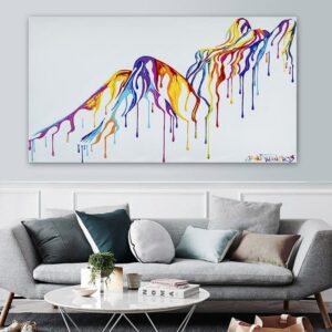Colorful Abstract Nude Woman Canvas Art - Image 5