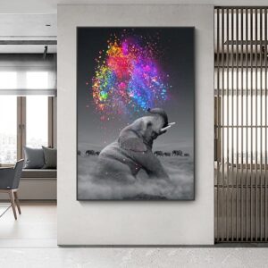 Colorful Elephant Canvas Art - Image 2