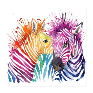 Couple African Zebra Canvas Art - Image 1