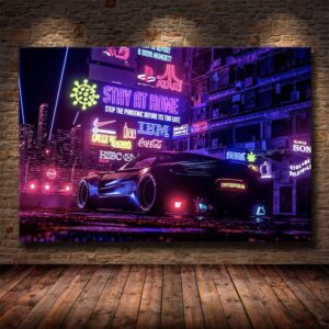 Cyberpunks Stay At Home Canvas Art - Image 1