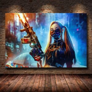Cyberpunks Street Mercenary Canvas Art - Image 1