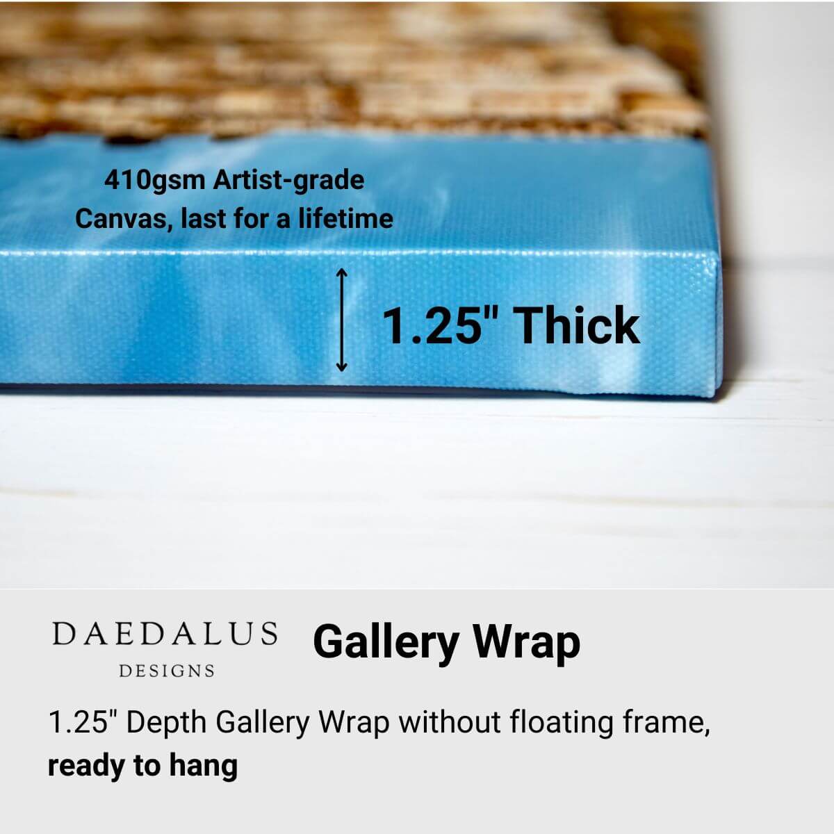 Daedalus Designs Canvas Art Gallery Wrap + Stretcher Bar Details