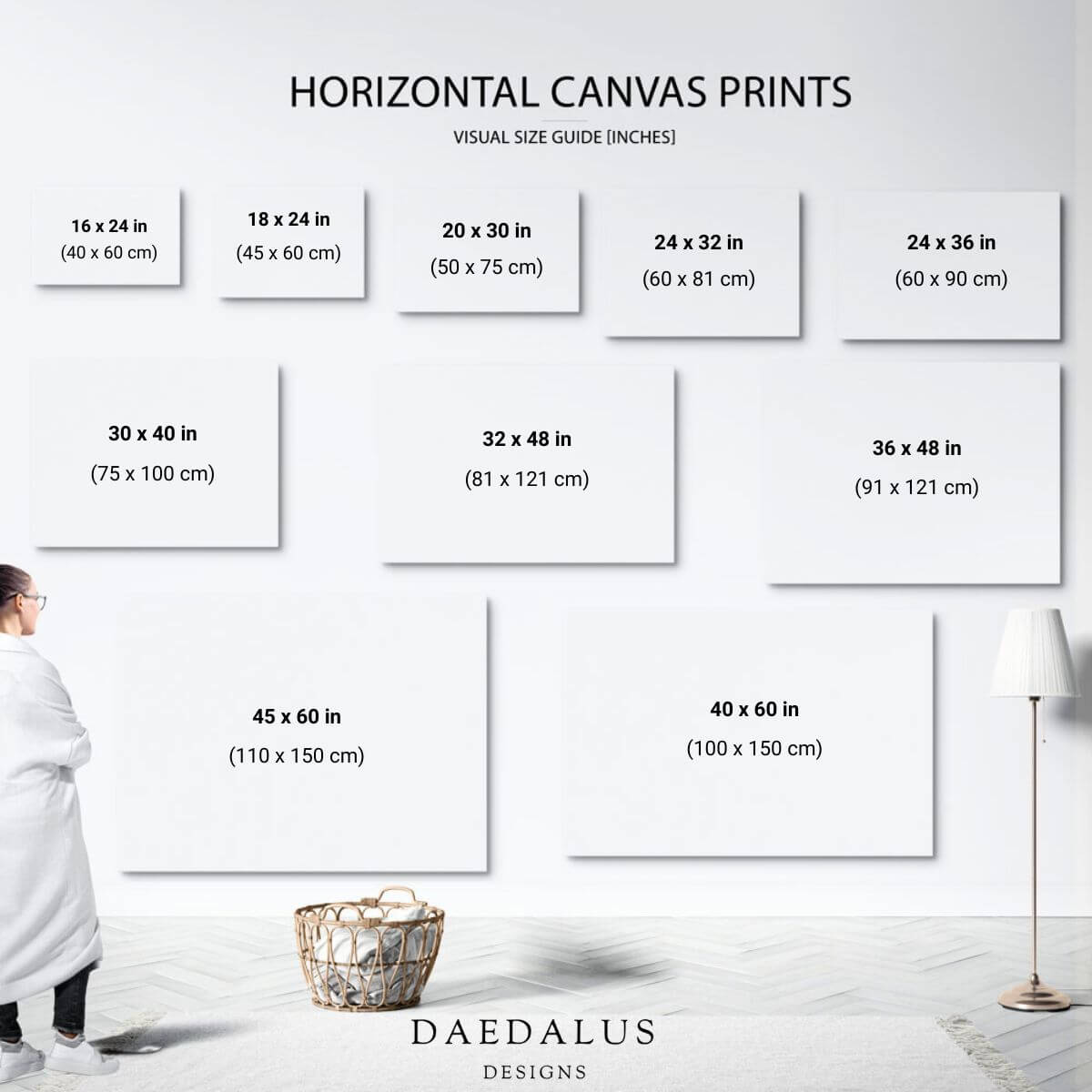 Daedalus Designs Horizontal Wall Art Size Guide