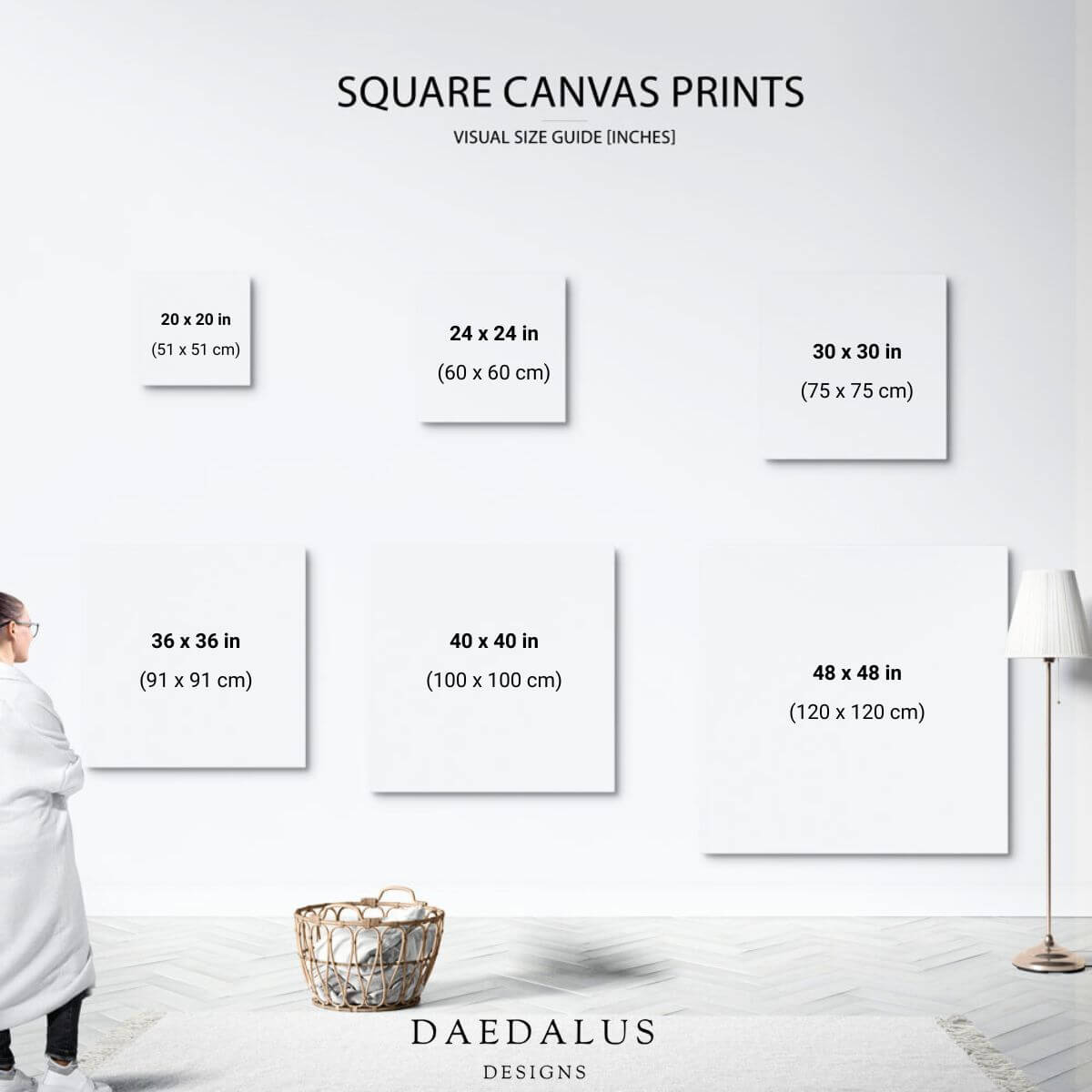 Daedalus Designs Square Wall Art Size Guide