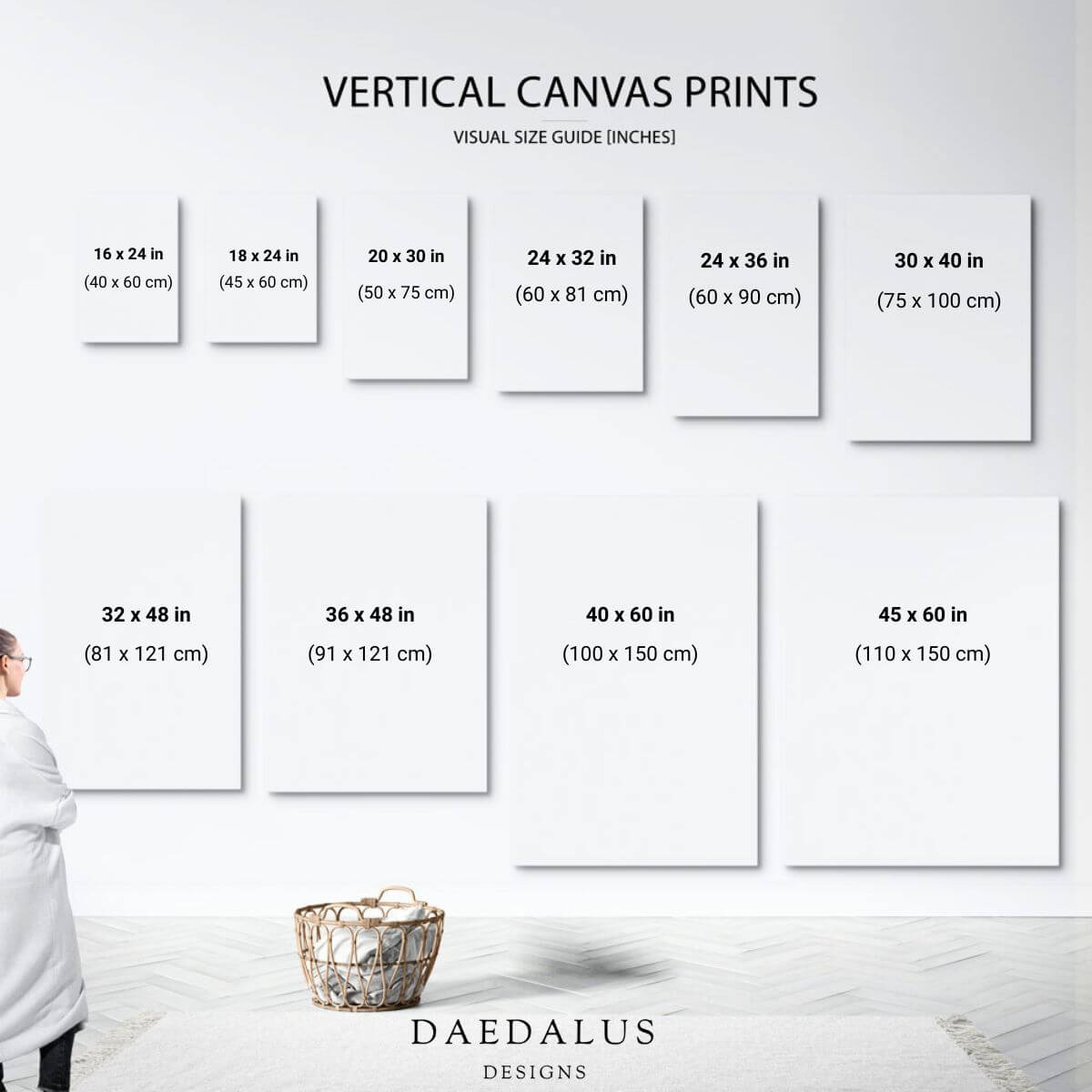 Daedalus Designs Vertical Wall Art Size Guide
