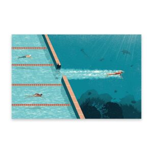 David Hockney Swimming Pool Painting Canvas Art - Image 7