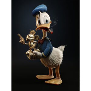 Donald Duck Smoke Cigarette Canvas Art - Image 1