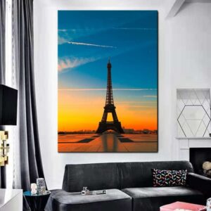 Eiffel Tower Sunset Canvas Art - Image 2