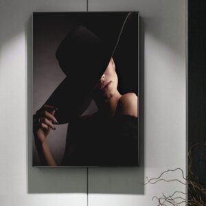 Elegant Woman Black Canvas Art - Image 4