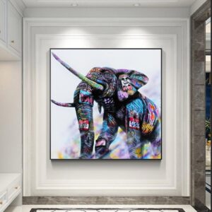 Elephant Graffiti Canvas Art - Image 2