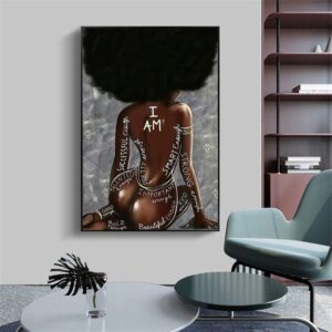 Exotic Nude African Woman Canvas Art - Image 2