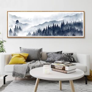 Foggy Forest Mountain Canvas Art - Image 1