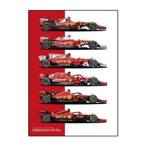 Formula One Sebastian Vettel Ferrari Car Canvas Art - Image 1
