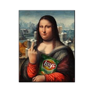 Funny Mona Lisa Painting Canvas Art - Image 3