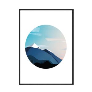 Geometric Abstract Alpine Mountain Canvas Art - Image 8