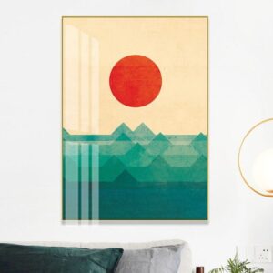 Geometric Sea Wave Canvas Art - Image 2