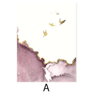 Gold Deer Mountain Marble Canvas Art - Image 5