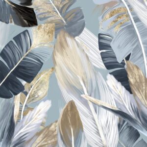 Gold Tropical Tree Palm Leaves Canvas Art - Image 6