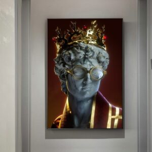 Golden Crown David Sculpture Canvas Art - Image 2