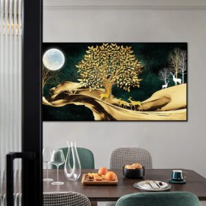 Golden Elk and Trees Canvas Art - Image 5