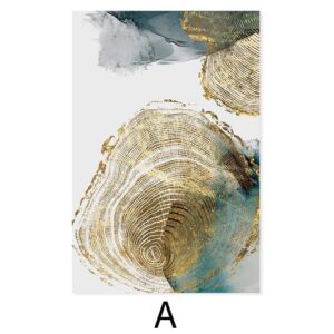 Golden Emerald Leaf Trail Canvas Art - Image 5