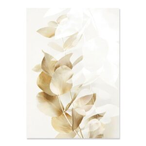 Golden Love Flowers Gallery Wall Canvas Art - Image 1