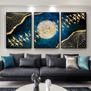 Golden Moonbirds Canvas Art - Image 2