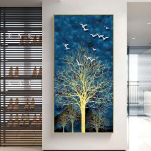 Golden Plant & Animal Scenery Canvas Art - Image 2