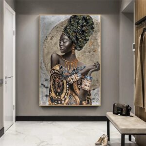 Gorgeous African Woman Painting Canvas Art - Image 2