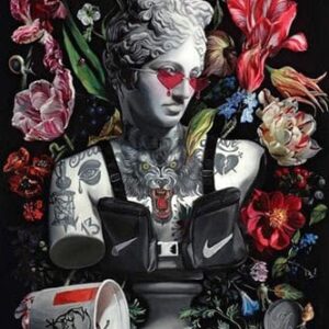 Graffiti Ancient Statue Gallery Wall Canvas Art - Image 9