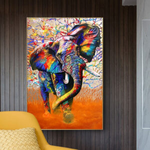 Graffiti Elephant Canvas Art - Image 2