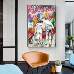 Graffiti Follow your Heart Canvas Art - Image 2